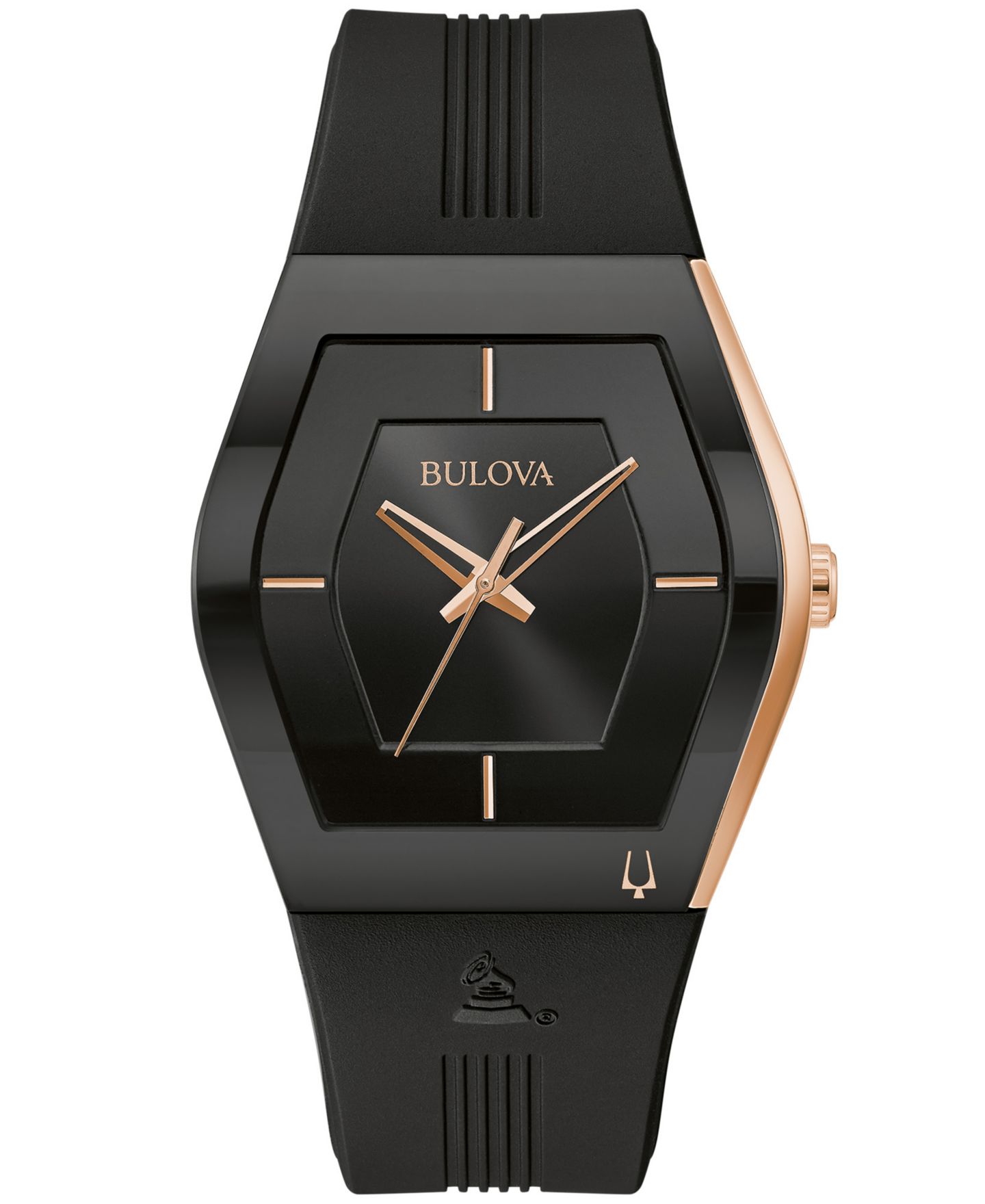 Мужские часы Bulova Latin Grammy Black Silicone Strap Watch 40.5mm — фото 1