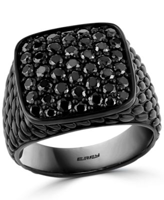 EFFY Collection - Men's Black Spinel Cluster Ring in Black PVD over Sterling Silver