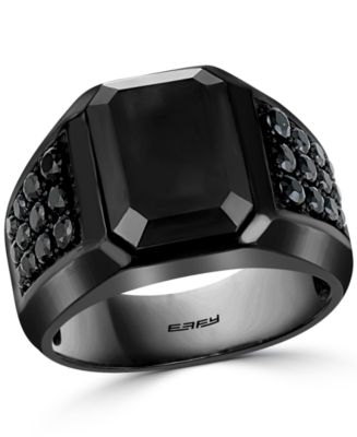 Fauvirame Black Spinel Ellipse Ring Gold