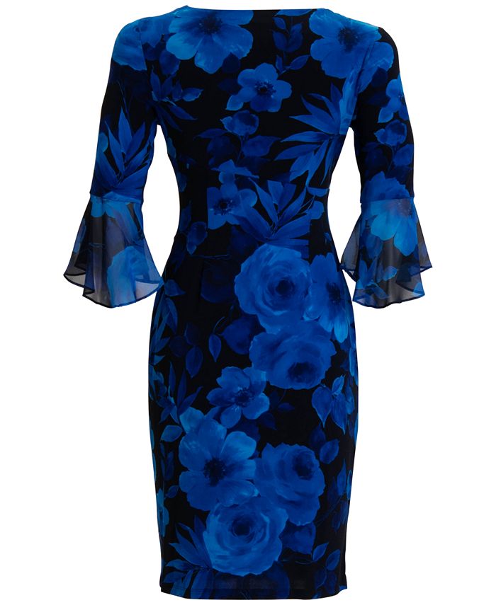 Connected FlounceSleeve FloralPrint Sheath Dress Macy's