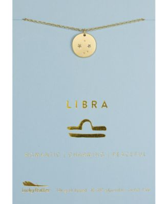 LUCKY FEATHER - Zodiac Gold-Tone Charm Necklace, Libra