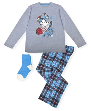 image of Big Boy-s 2 Piece Snowman Pajama Set with Socks