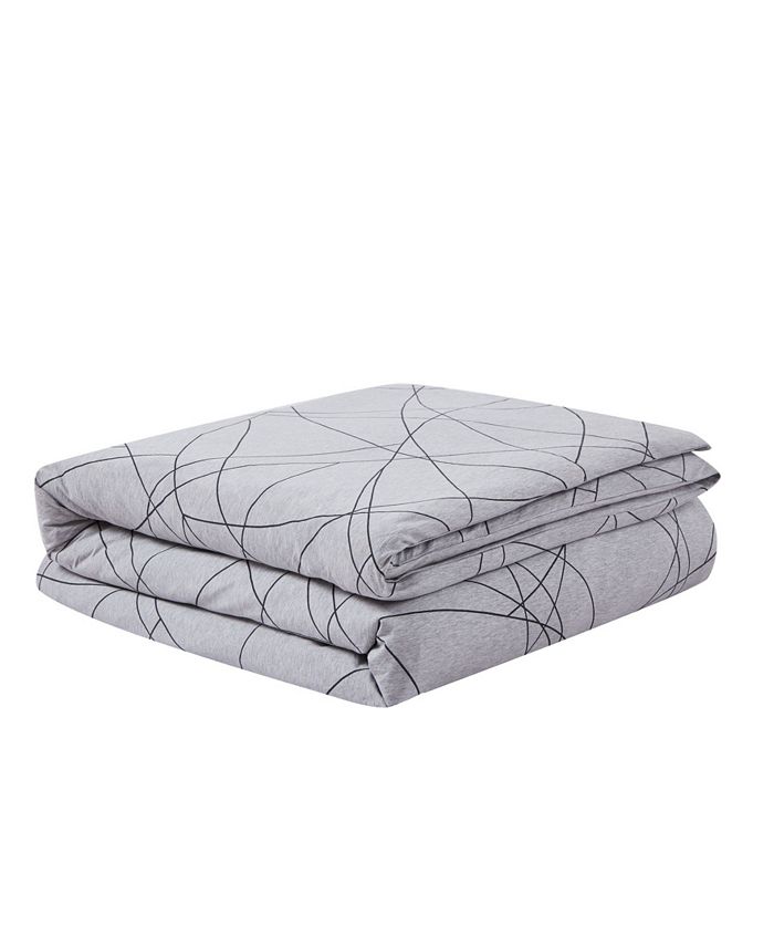 Calvin Klein Scribble Modern Cotton King Duvet Cover, 106" x 96" Macy's