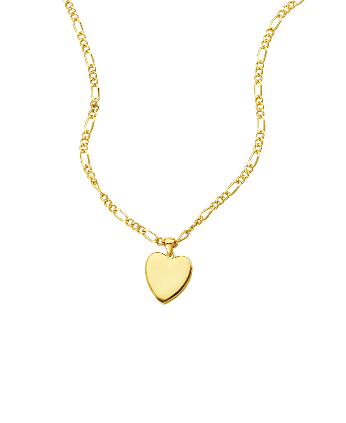 Figaro Chain Heart Necklace - Yellow