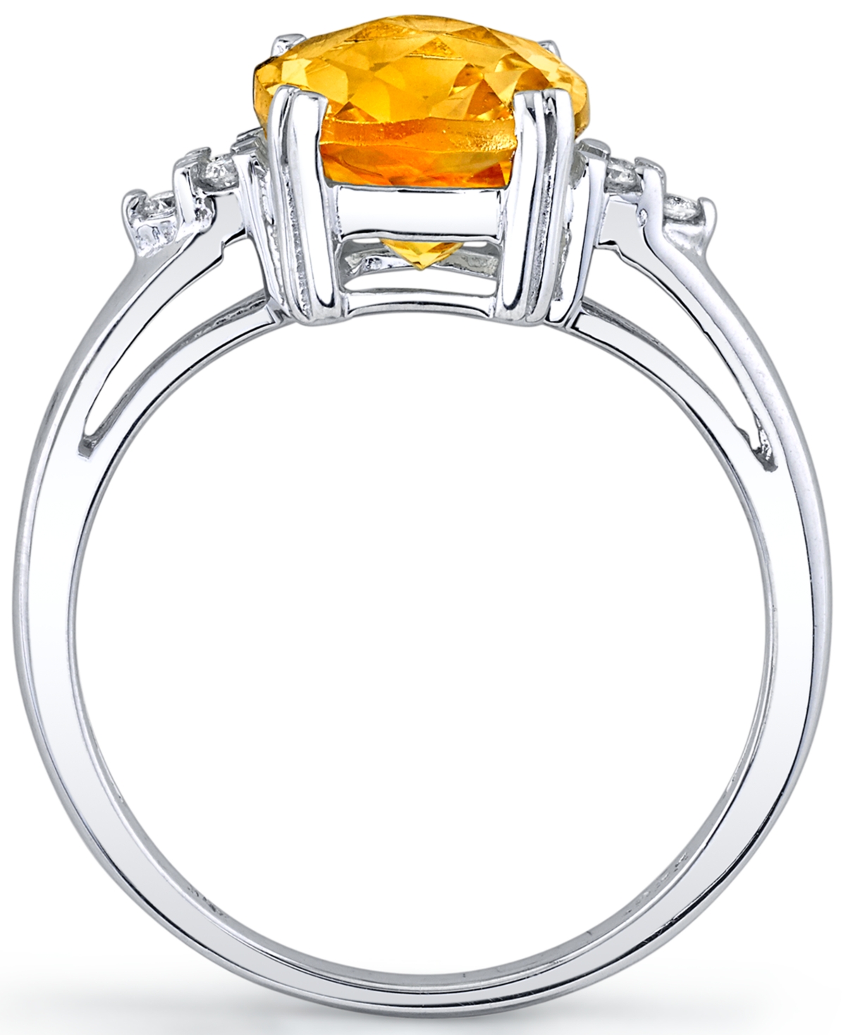 Citrine (2-3/4 ct. t.w.) & Diamond (1/20 ct. t.w.) Ring in Sterling Silver