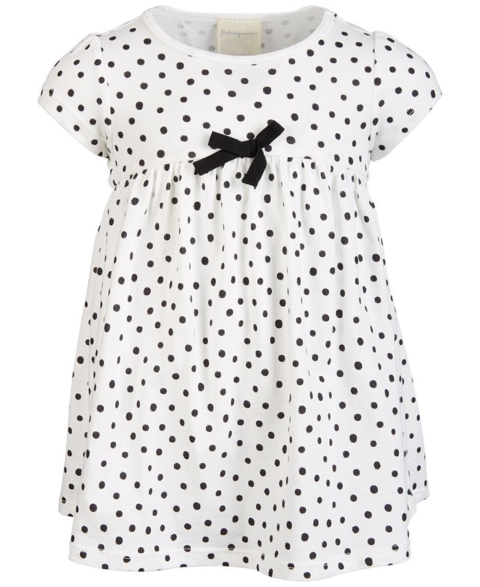 First Impressions Baby Girls DotPrint Cotton Dress, Created for Macy's