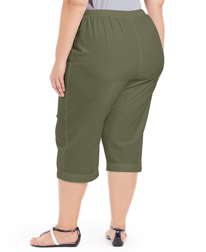 Karen Scott Plus Size Button-Cuff Capri Pants, Created for Macy's ...
