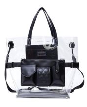 CHANEL, Bags, Chanel Seethrough Plastic Transparent Quilted Patchwork Clear  Vinyl Tote Bag