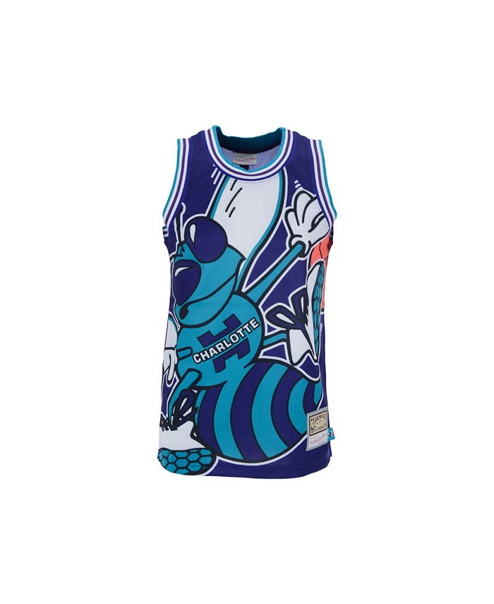 Mitchell and Ness Adult Charlotte Hornets Big Face Tanks, Men's, XXL, Black