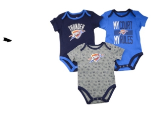 Outerstuff Baby 3-Pk Oklahoma City Thunder Cotton Trifecta Bodysuits