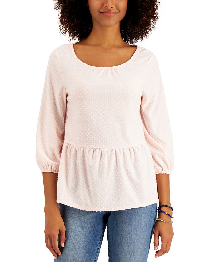 Style & Co Petite ClipDot Top, Created for Macy's Macy's