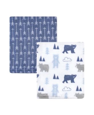 Hudson Baby Boys Twin Pack of Ultra-Soft Coral Fleece Blankets - Bears and arrows 20$