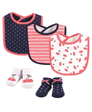 Hudson Baby Boys and Girls Cotton Bib and Sock Set
