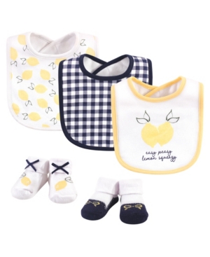 Hudson Baby Boys and Girls Cotton Bib and Sock Set
