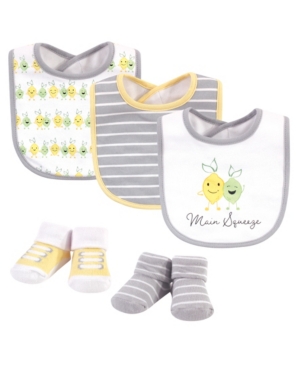 Hudson Baby Boys and Girls Cotton Bib and Sock Set