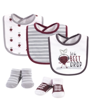 Hudson Baby Boys and Girls Cotton Bib and Sock Set