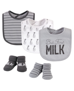 Hudson Baby Boys and Girls Cotton Bib and Sock Set