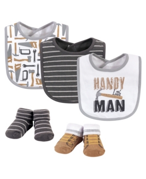 Hudson Baby Boys and Girls Cotton Bib and Sock Set