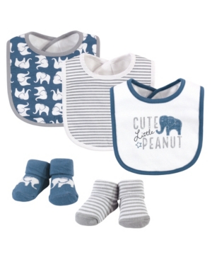 Hudson Baby Boys and Girls Cotton Bib and Sock Set