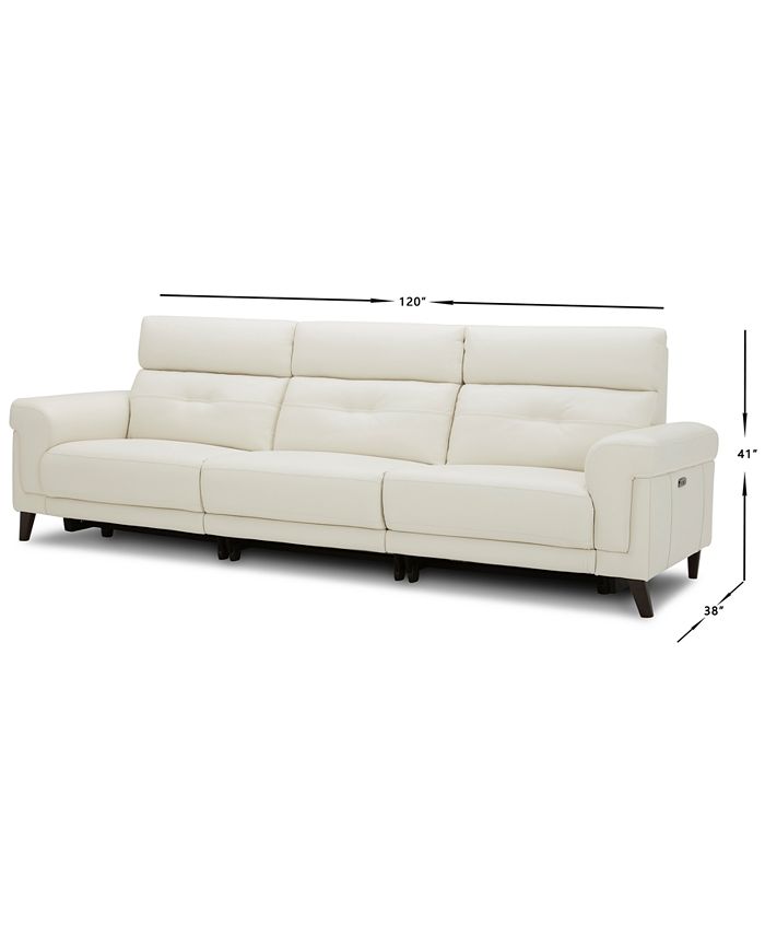 Furniture Jazlo 3Pc. Leather Sectional with 2 Power Recliners, Created