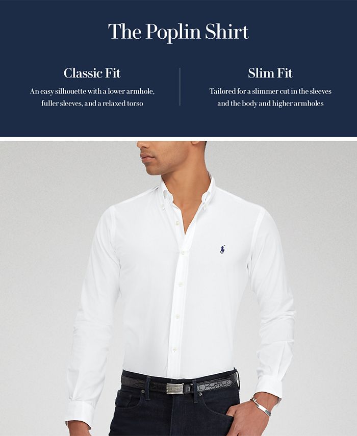 Polo Ralph Lauren Men's Classic Fit Stretch Poplin Shirt - Macy's