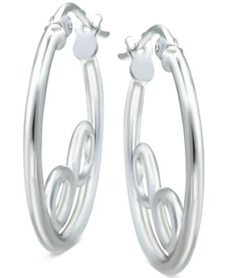 Infinity Accent Small Hoop Earrings in Sterling Silver, 0.75", Created for Macy's