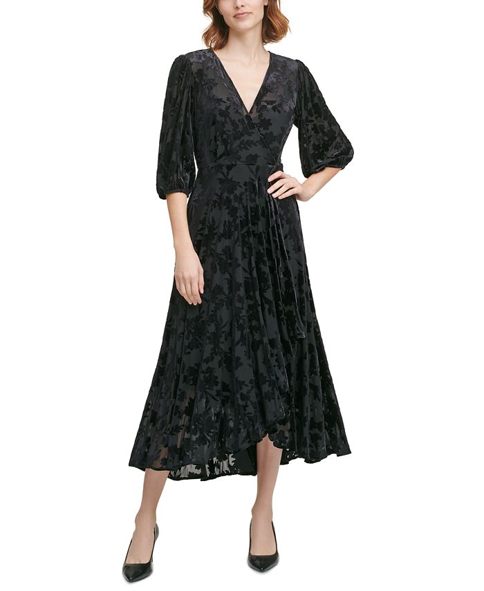 Calvin Klein Burnout Velvet Maxi Dress & Reviews - Dresses - Women - Macy's