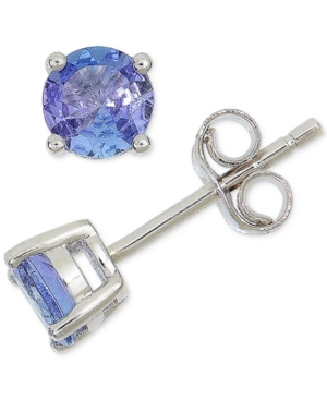 image of Tanzanite Stud Earrings (7/8 ct. t.w.) in Sterling Silver