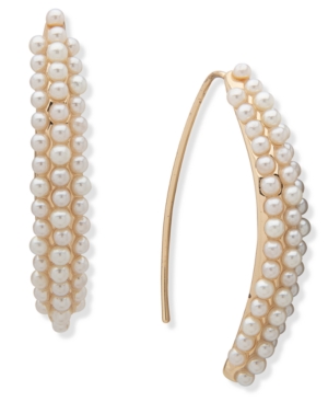 image of Anne Klein Pearl Threader Earrrings