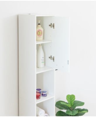 Versatile 77-Inch White Tall Storage Cabinet with 2 Doors and Adjustable Shelves, Linen Tower Cabinet, Bathroom Organizer and Storage