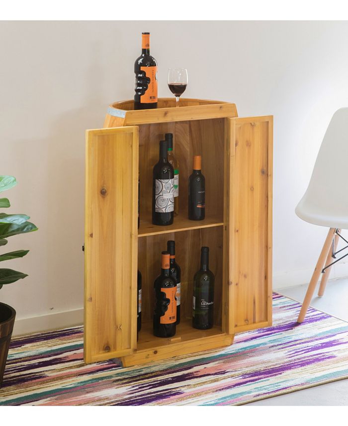 Vintiquewise Half Barrel Wine Storage with Lockable Double