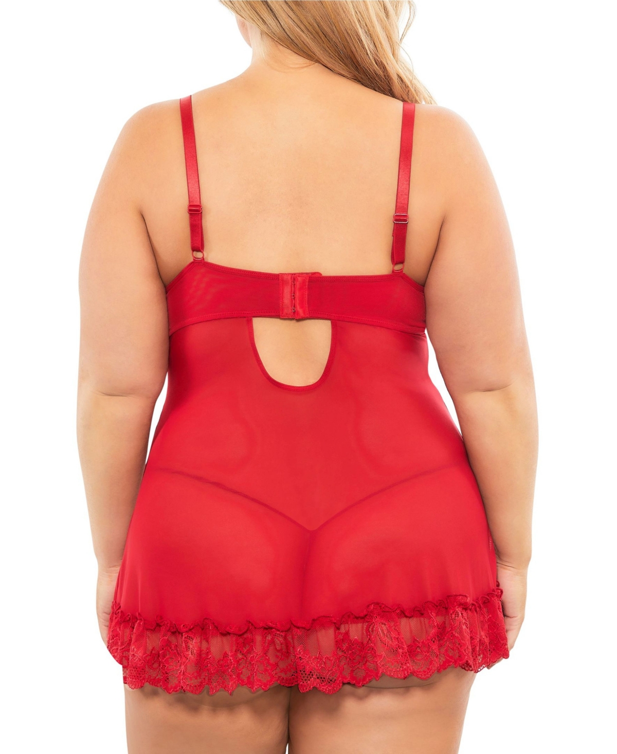 Oh La La Cheri Plus Size Soft Cup Babydoll & G-String 2pc Lingerie Set