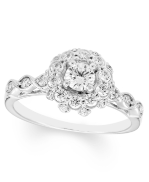image of Diamond Halo (3/4 ct. t.w.) Ring in 14K White Gold
