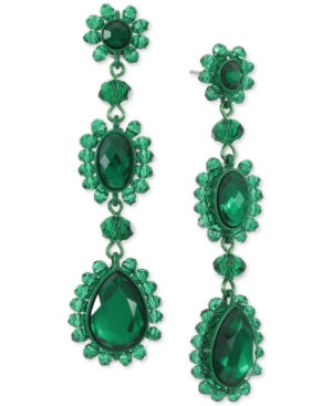 image of Inc Crystal & Bead Color-Coated Linear Drop Earrings, Created for Macy-s