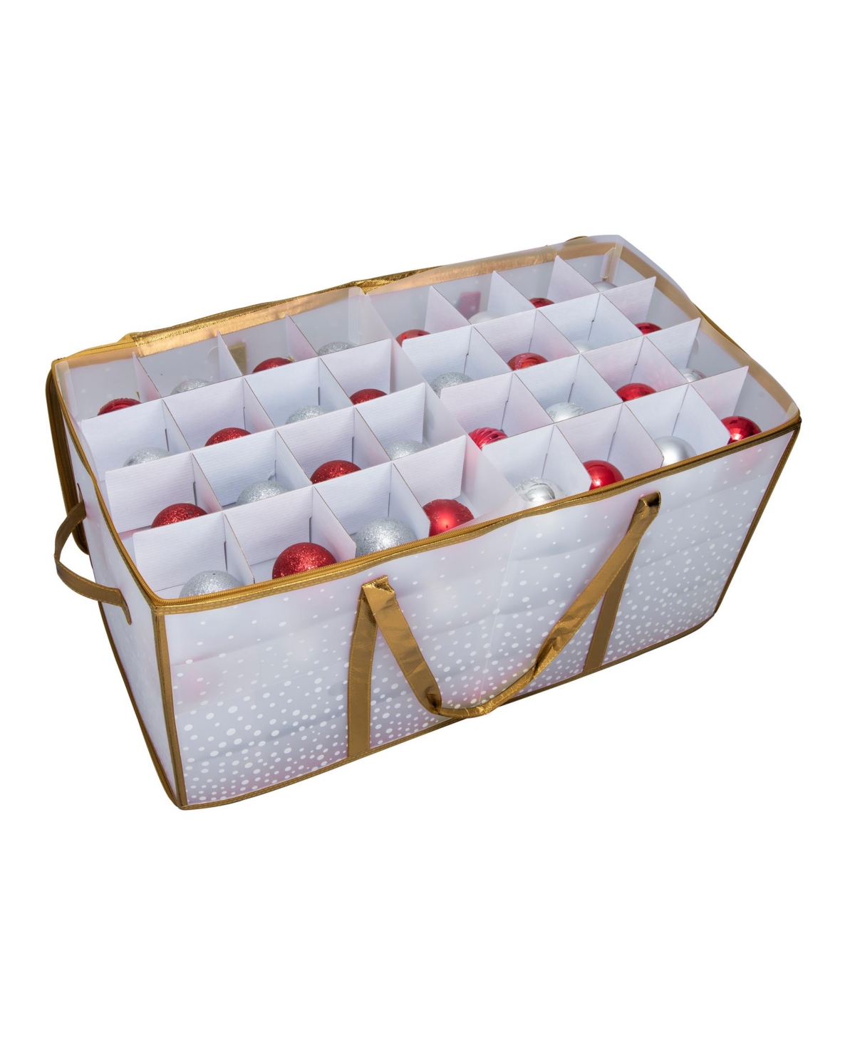 Simplify 128 Count Ornament Storage Organizer In Gold In Red