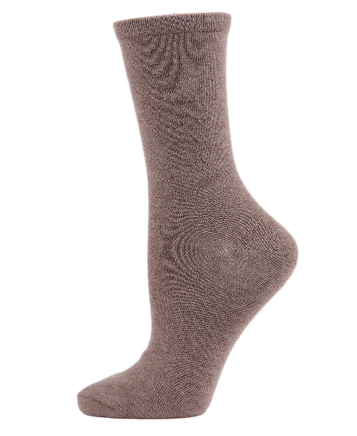 Flat knit Cashmere Women's Crew Socks - Med Denim