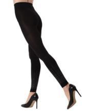 Opaque Footless Tights with Lace Trim - George & Co.