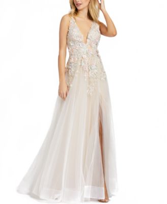 MAC DUGGAL - Beaded Floral Appliqu&eacute; Gown