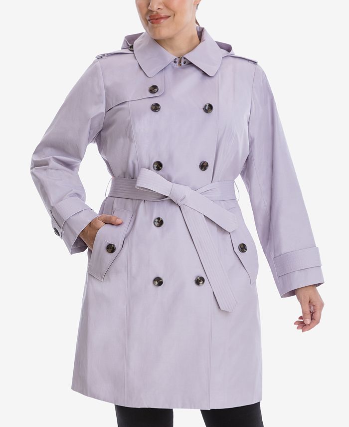 London Fog Plus Size Hooded Double Breasted Trench Coat Macys
