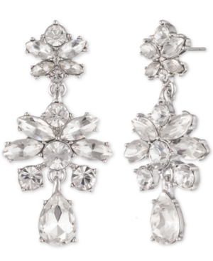 image of Givenchy Silver-Tone Crystal Cluster Drop Earrings