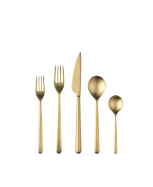 Mepra Linea Flatware Set, 5 Pieces In Gold-tone