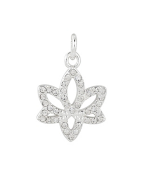 image of Fine Silver Plated Crystal Lotus Charm