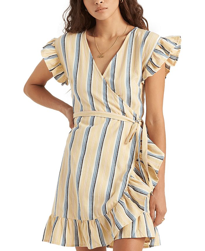 Billabong Wrap and Roll Striped Wrap Dress Macy's