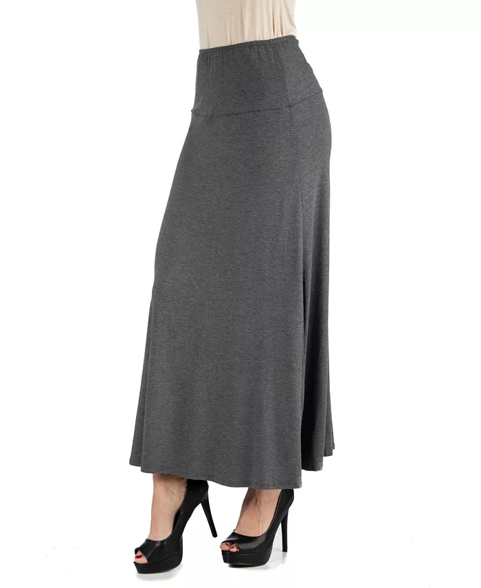 Women's Elastic Waist Maxi Skirt - thumbnail 9