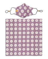 ConStruct x Best Friends Unisex Daisy Curved Mask and Bandana Set - Bright Red