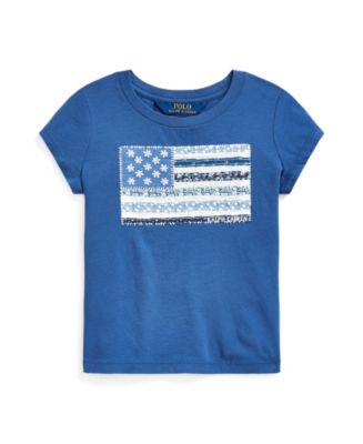 Polo Ralph Lauren Little Girls Floral Flag Jersey Tee - Macy's