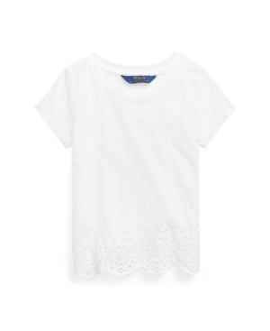 image of Little Girls Eyelet-Hem Jersey Top