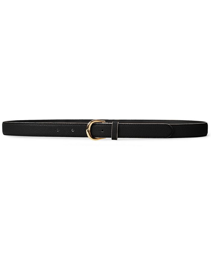 Lauren Ralph Lauren Classic Pebble Leather Kenton Skinny Belt - Macy's