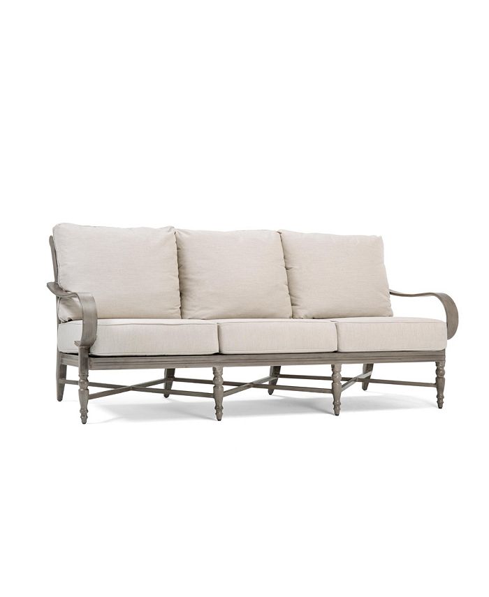 Furniture Winston Grayson Wicker Outdoor Sofa with Outdura ® Remy Sand