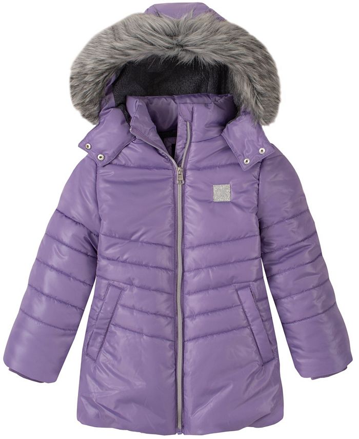 Calvin Klein Little Girls Shimmer Puffer Jacket & Reviews - Coats & Jackets  - Kids - Macy's